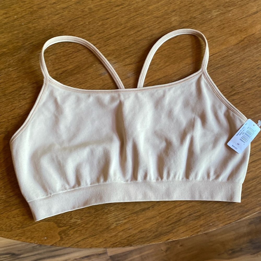 Gap Body Tan Seamless Racerback Womens Bralette Bra Sz Medium